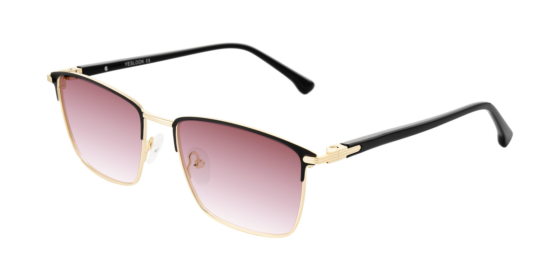 Angle of Casaku in Black/Gold with Garnet Gradient Lenses