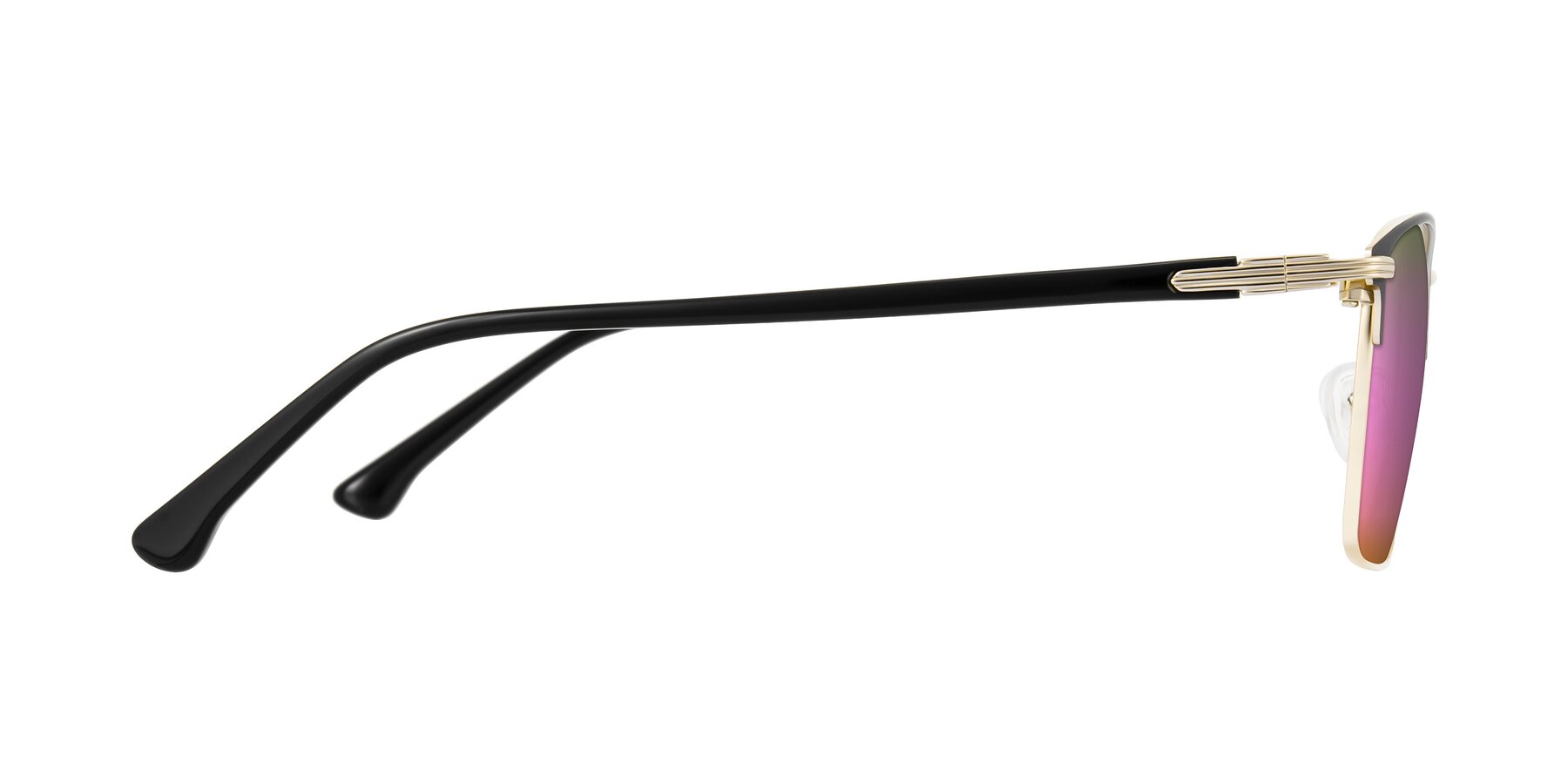 Side of Casaku in Black/Gold with Pink Mirrored Lenses