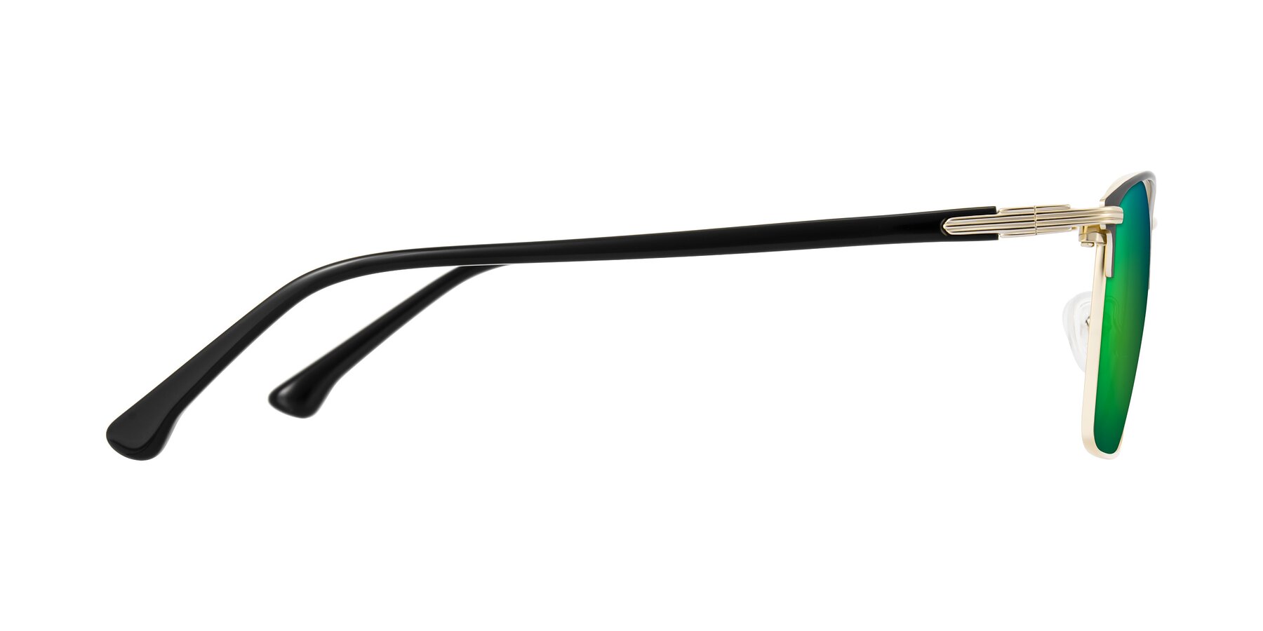 Side of Casaku in Black/Gold with Green Mirrored Lenses