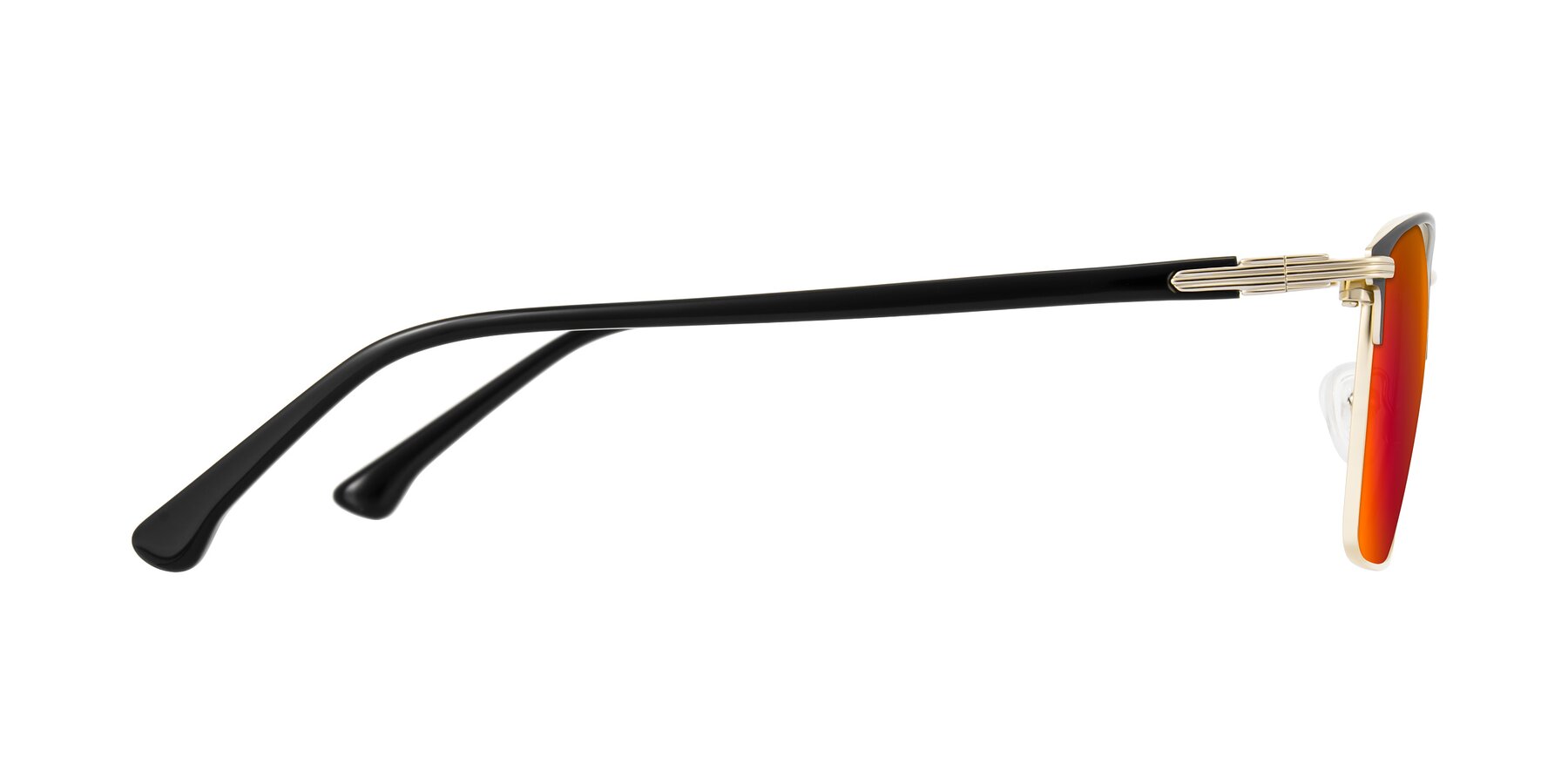 Side of Casaku in Black/Gold with Red Gold Mirrored Lenses
