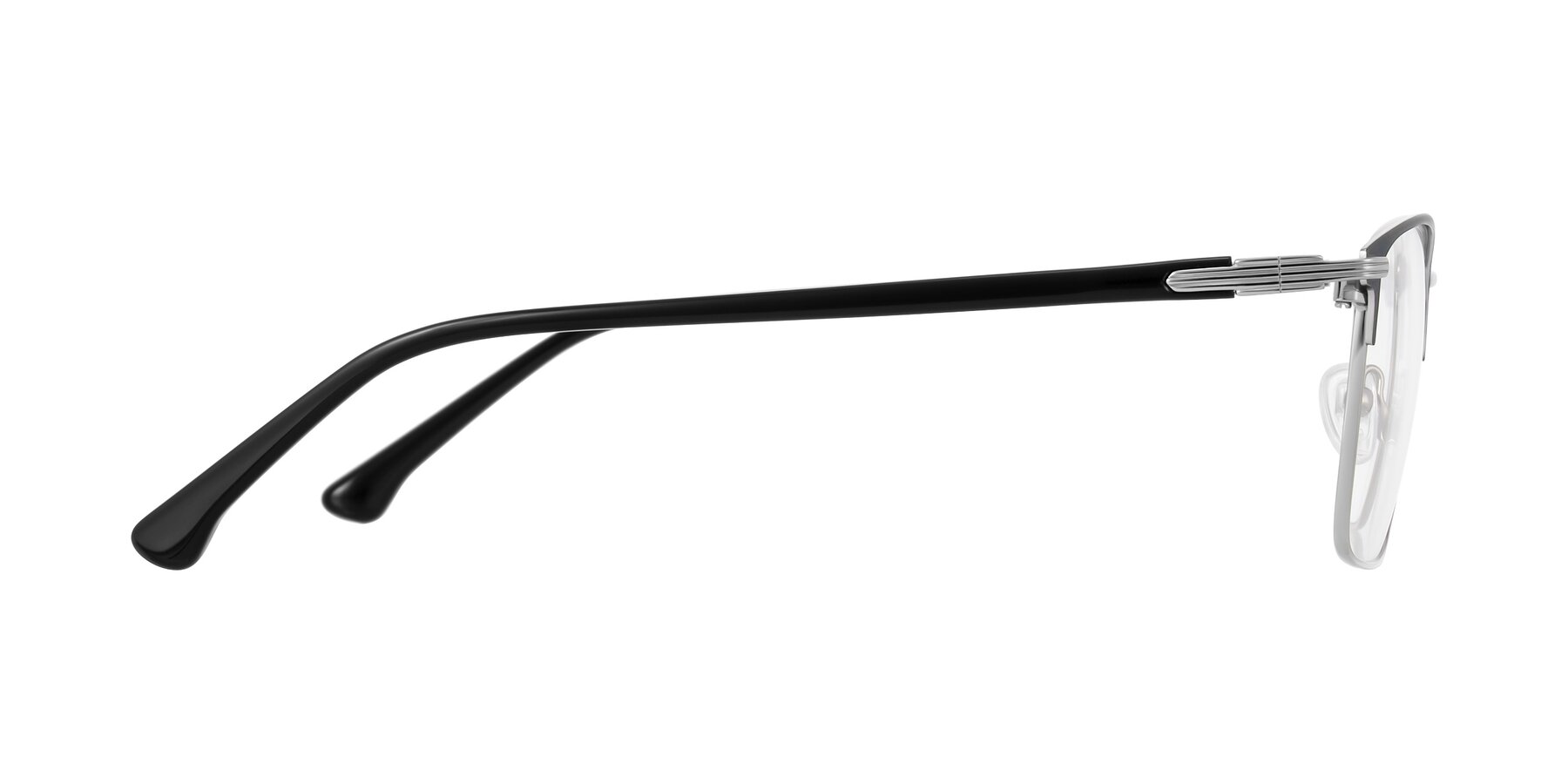 Side of Casaku in Dark Gray/Silver with Clear Eyeglass Lenses