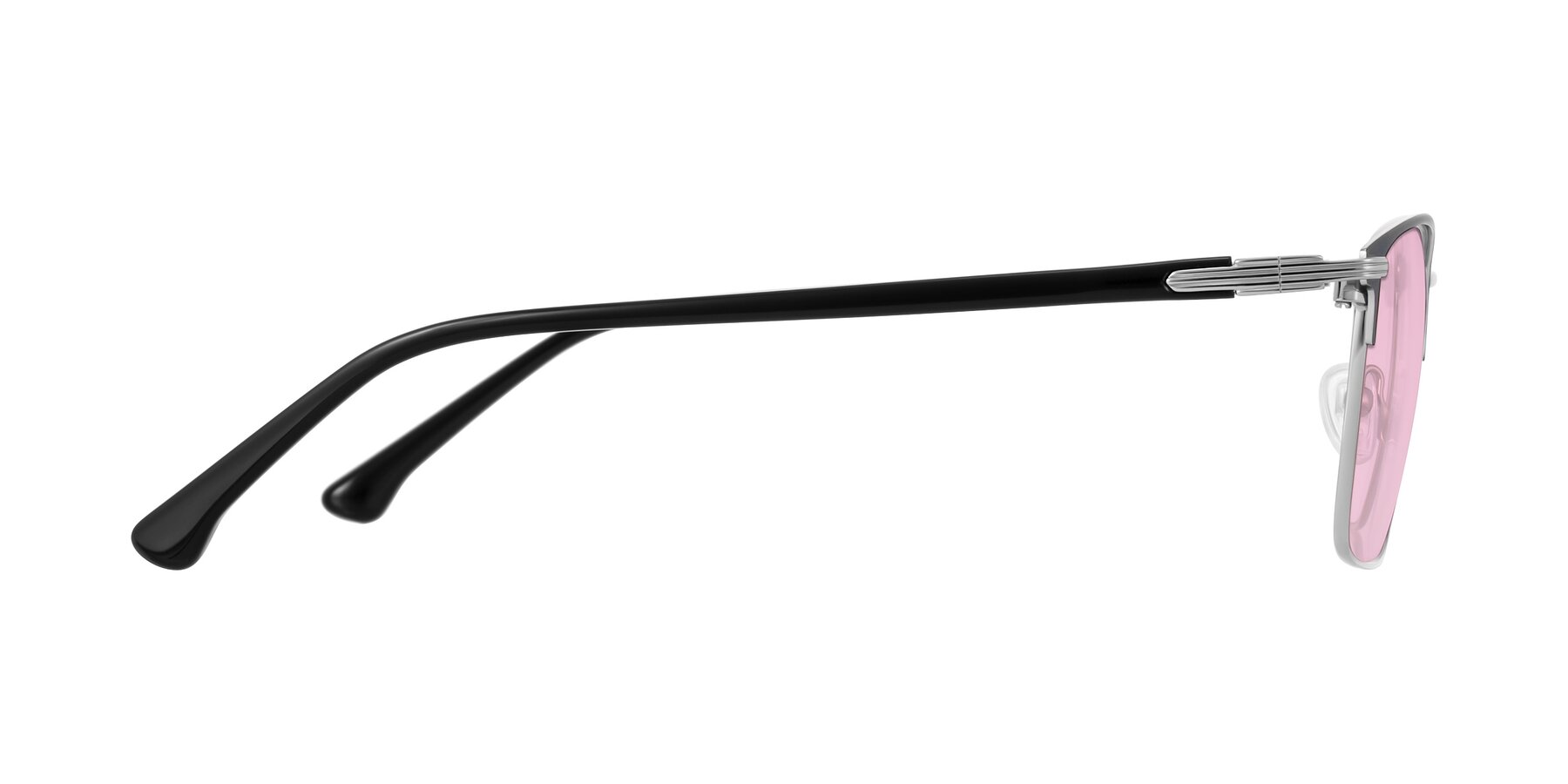Side of Casaku in Dark Gray/Silver with Light Pink Tinted Lenses