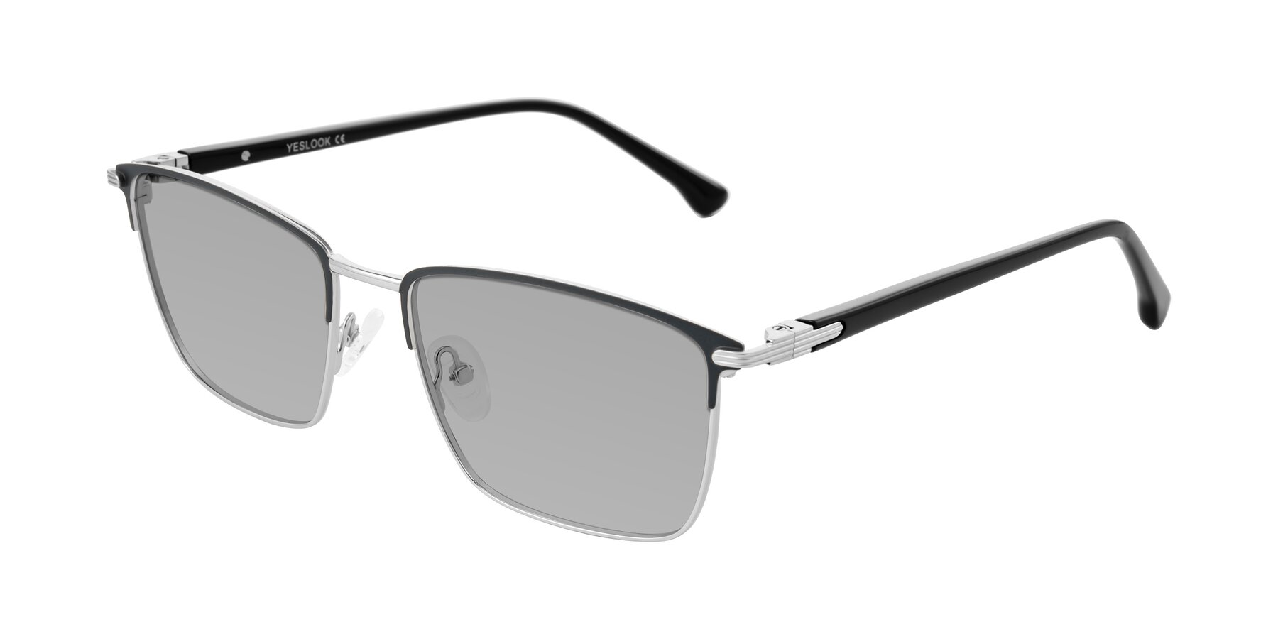 Angle of Casaku in Dark Gray/Silver with Light Gray Tinted Lenses