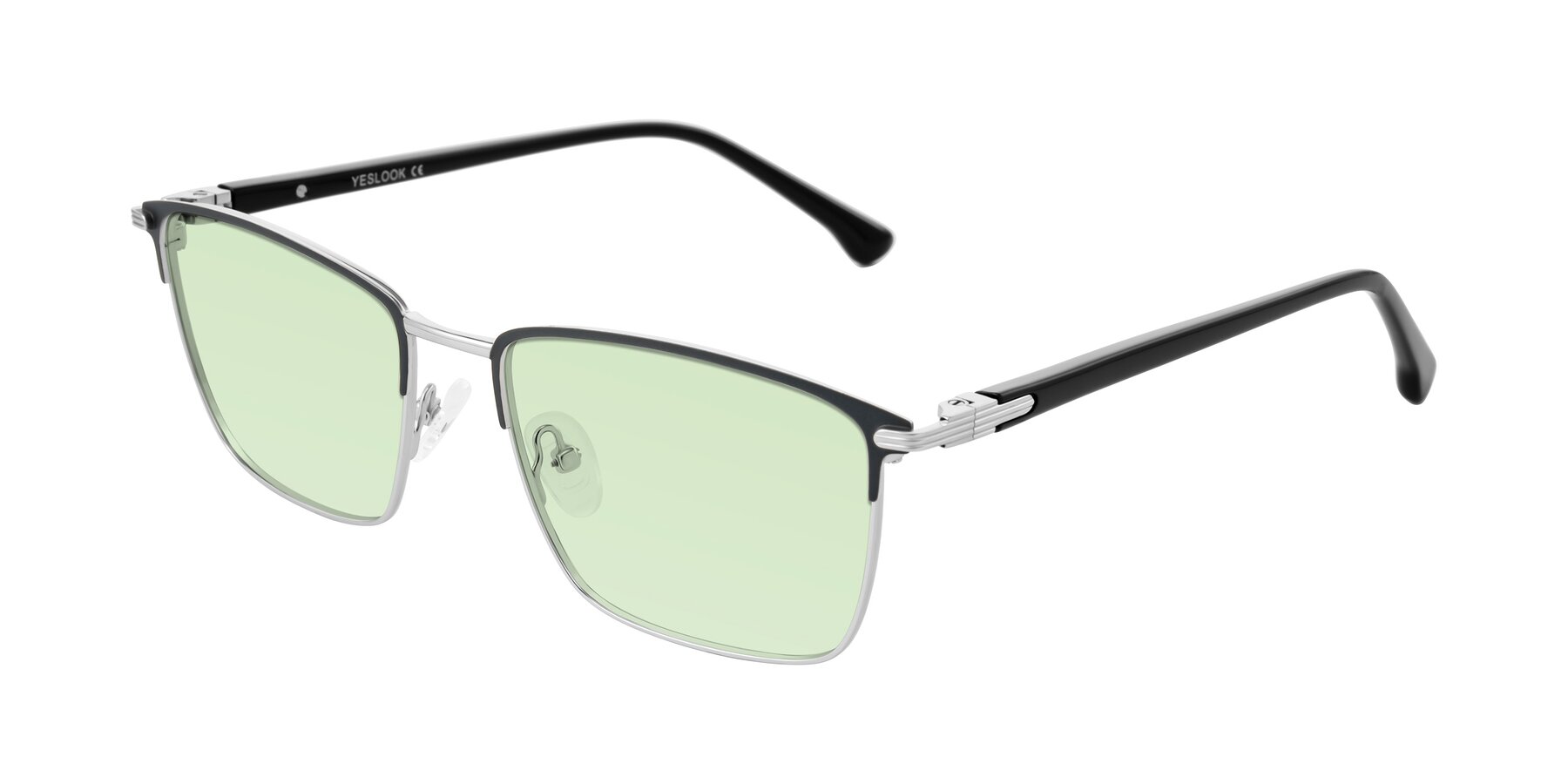 Angle of Casaku in Dark Gray/Silver with Light Green Tinted Lenses
