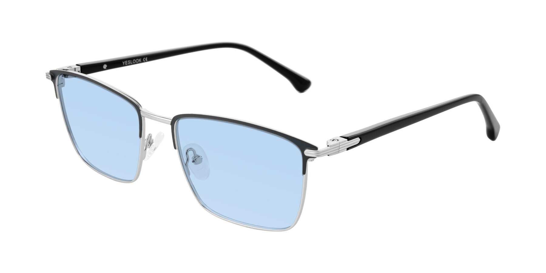 Angle of Casaku in Dark Gray/Silver with Light Blue Tinted Lenses