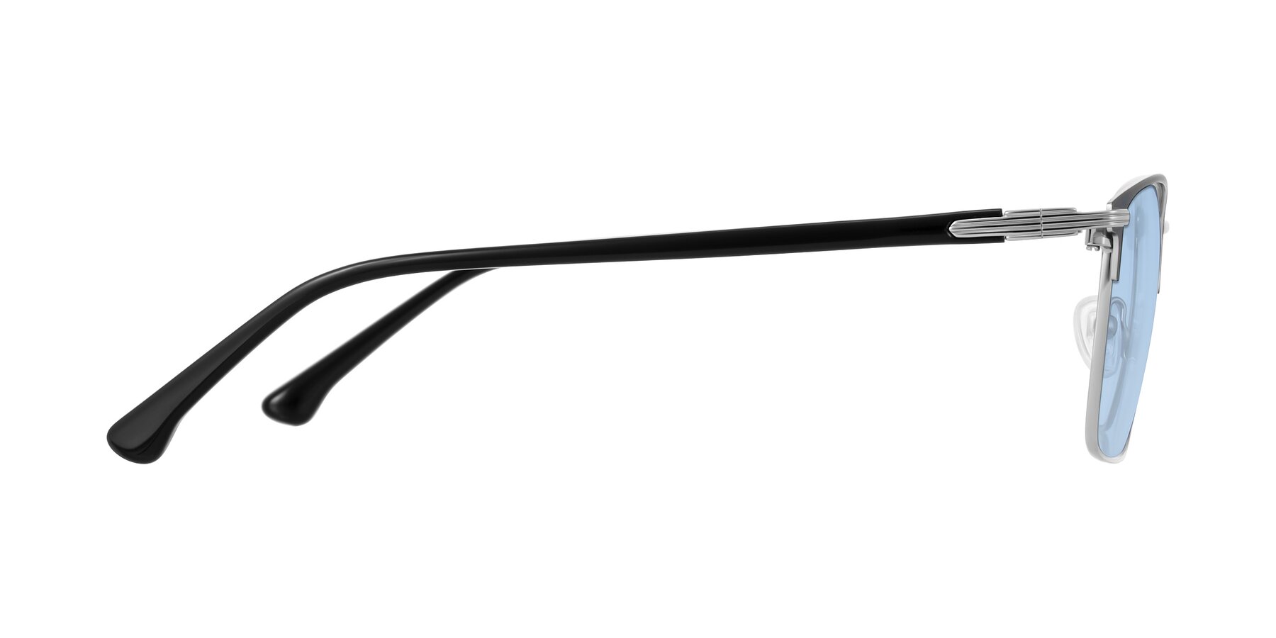 Side of Casaku in Dark Gray/Silver with Light Blue Tinted Lenses