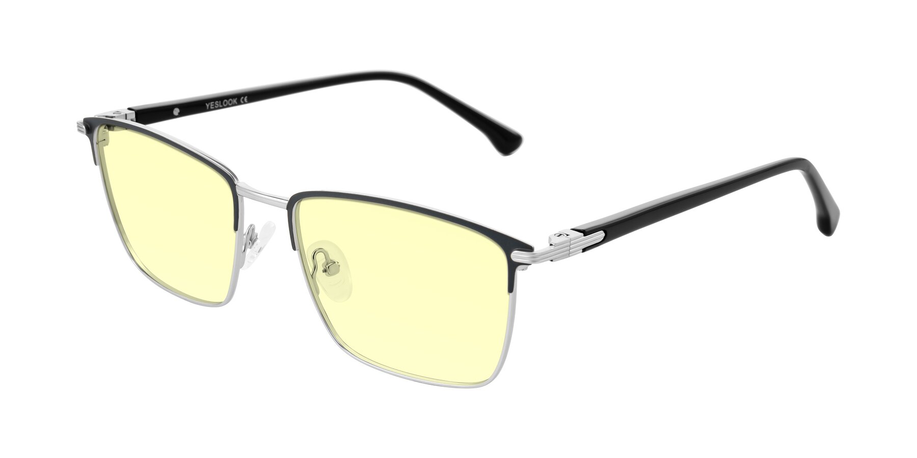 Angle of Casaku in Dark Gray/Silver with Light Yellow Tinted Lenses