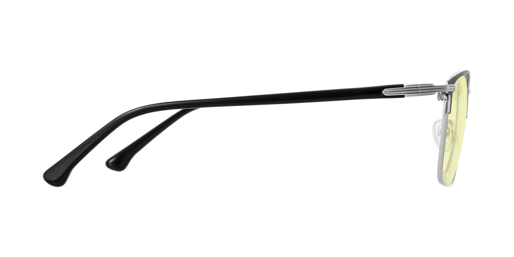 Side of Casaku in Dark Gray/Silver with Light Yellow Tinted Lenses