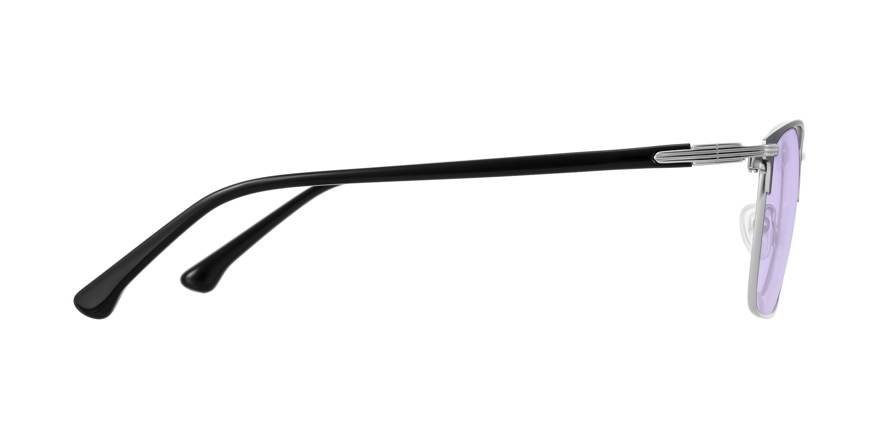 Side of Casaku in Dark Gray/Silver with Light Purple Tinted Lenses