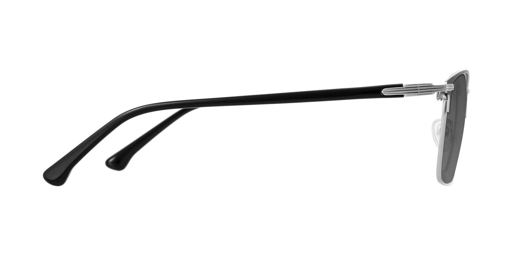 Side of Casaku in Dark Gray/Silver with Medium Gray Tinted Lenses