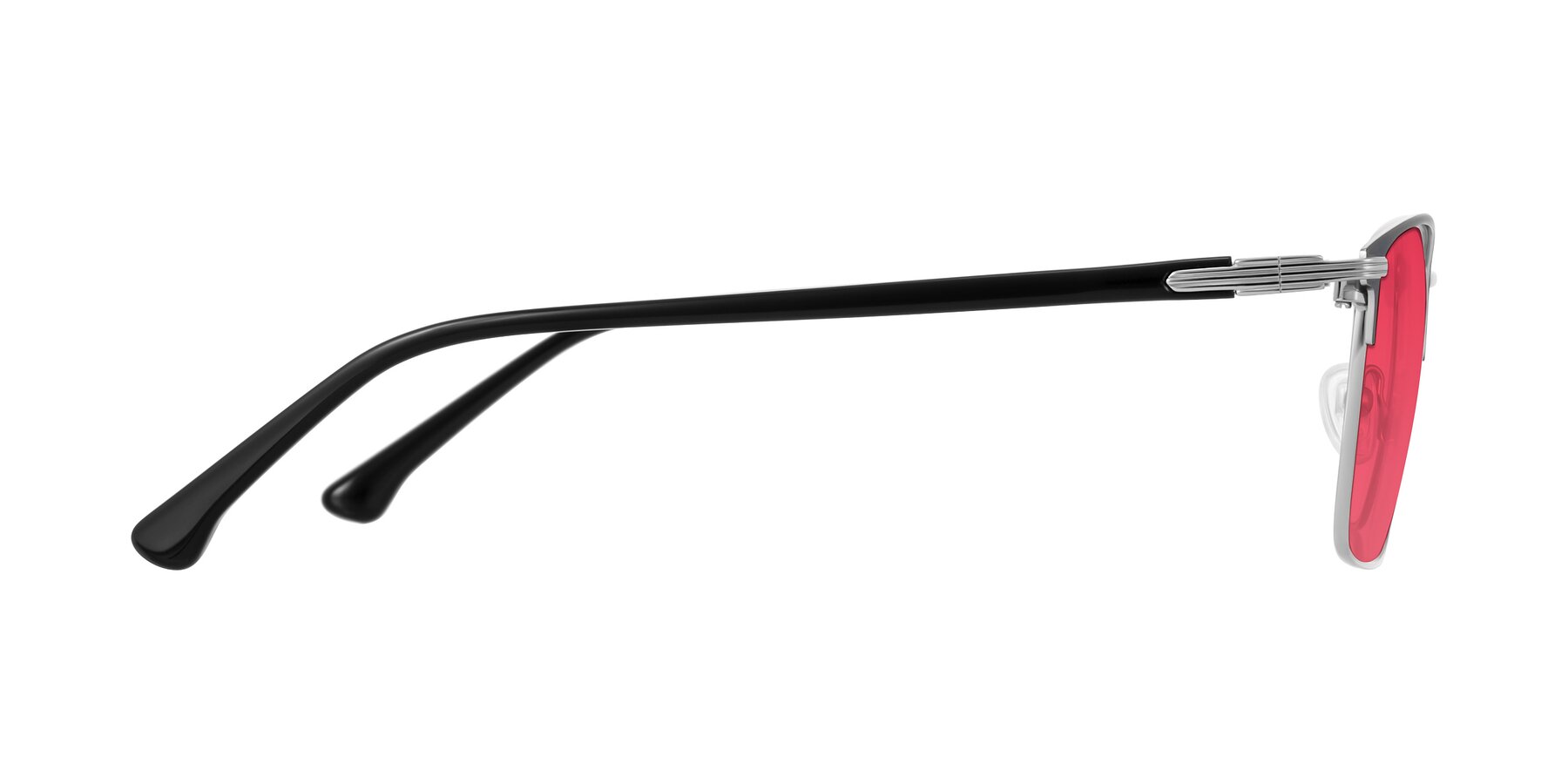 Side of Casaku in Dark Gray/Silver with Red Tinted Lenses