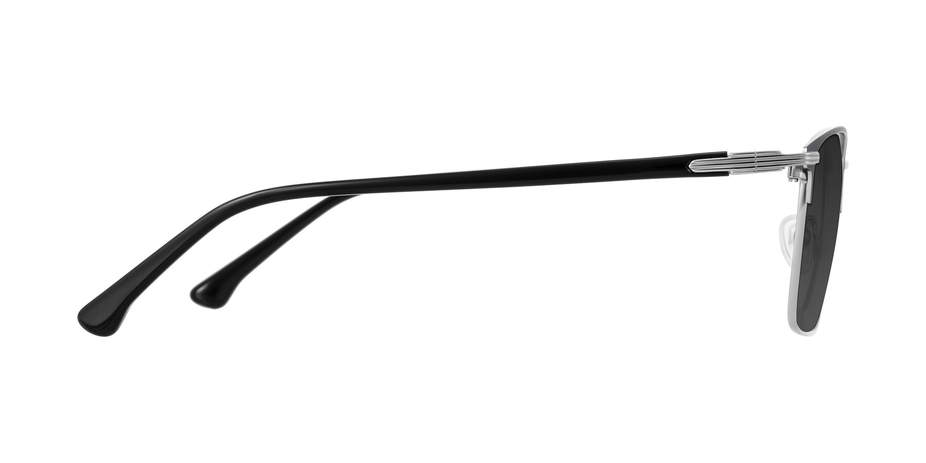 Side of Casaku in Dark Gray/Silver with Gray Tinted Lenses