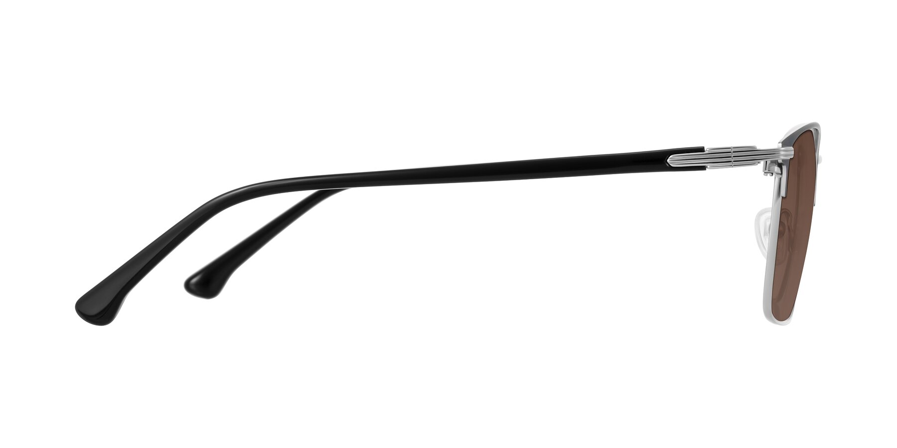 Side of Casaku in Dark Gray/Silver with Brown Tinted Lenses