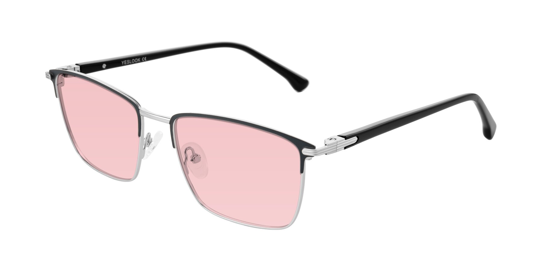 Angle of Casaku in Dark Gray/Silver with Light Garnet Tinted Lenses