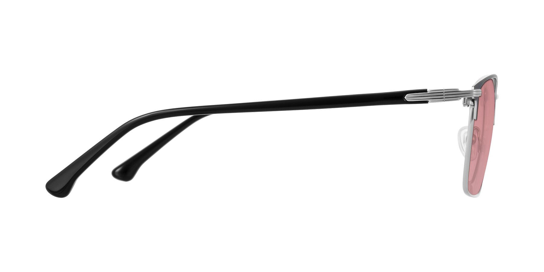 Side of Casaku in Dark Gray/Silver with Medium Garnet Tinted Lenses