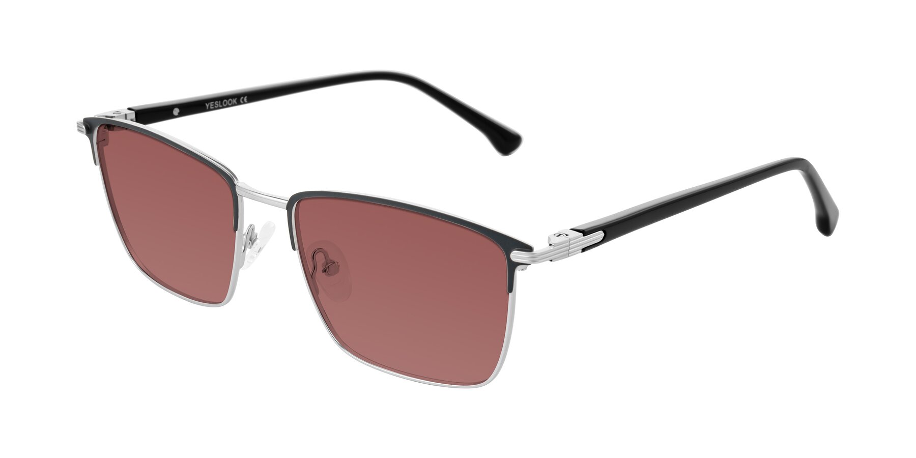 Angle of Casaku in Dark Gray/Silver with Garnet Tinted Lenses