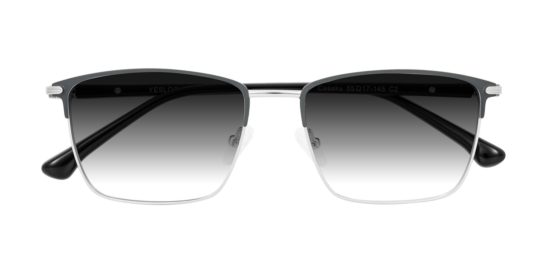 Folded Front of Casaku in Dark Gray/Silver with Gray Gradient Lenses