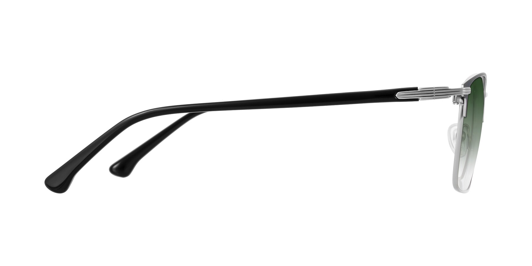 Side of Casaku in Dark Gray/Silver with Green Gradient Lenses