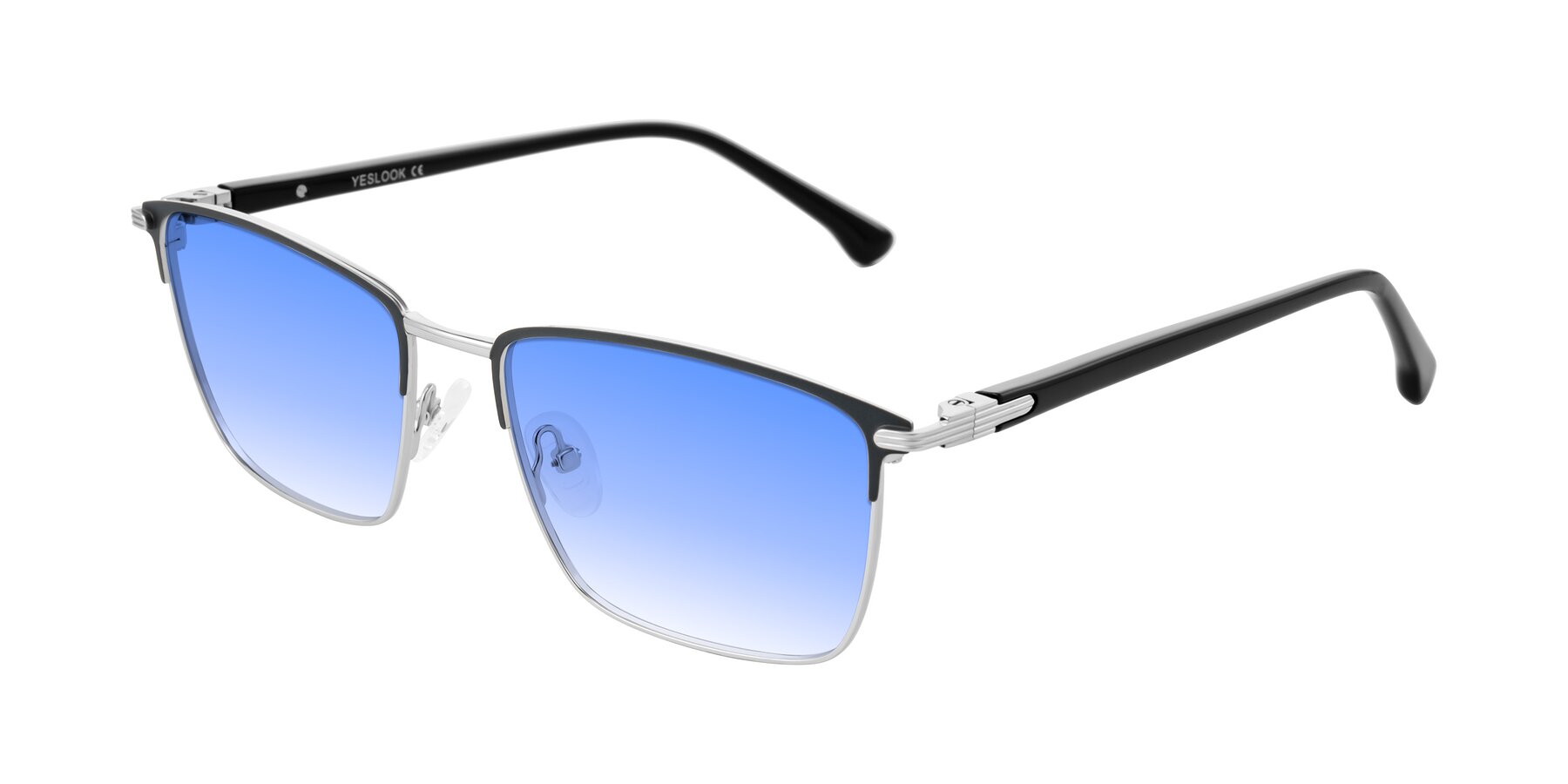 Angle of Casaku in Dark Gray/Silver with Blue Gradient Lenses