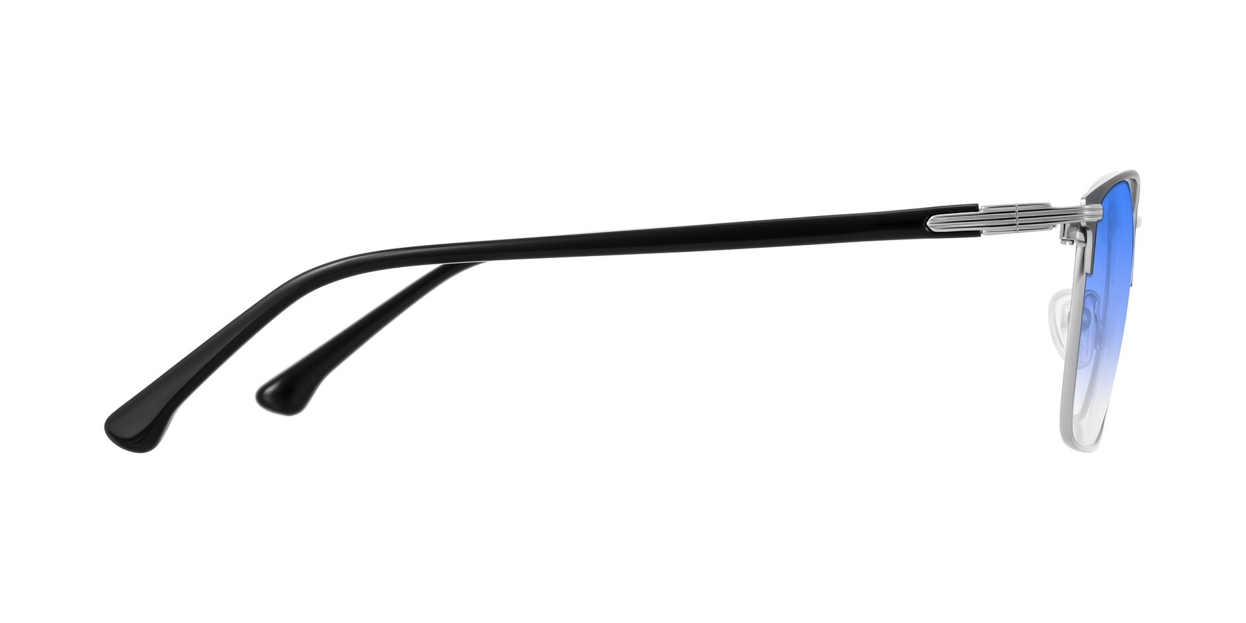 Side of Casaku in Dark Gray/Silver with Blue Gradient Lenses