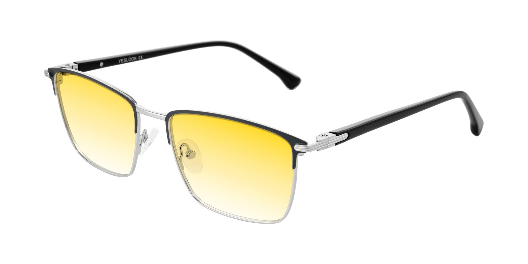 Angle of Casaku in Dark Gray/Silver with Yellow Gradient Lenses