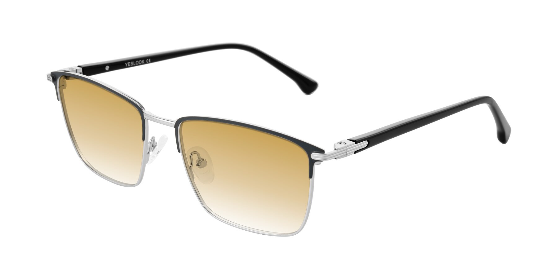 Angle of Casaku in Dark Gray/Silver with Champagne Gradient Lenses