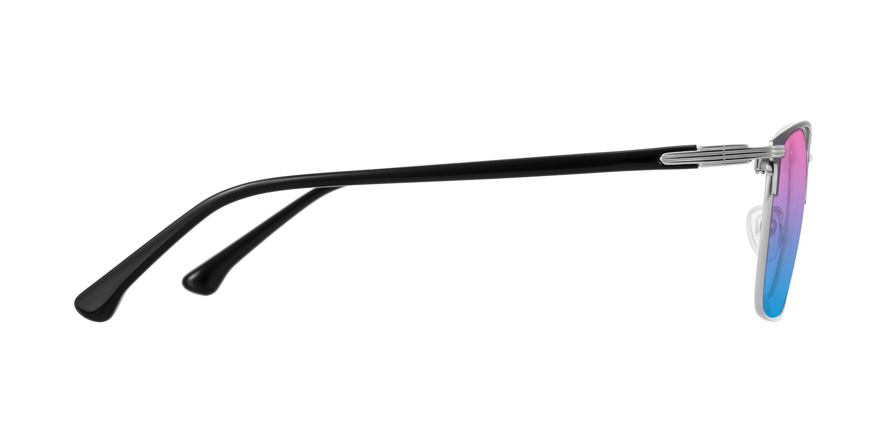 Side of Casaku in Dark Gray/Silver with Pink / Blue Gradient Lenses