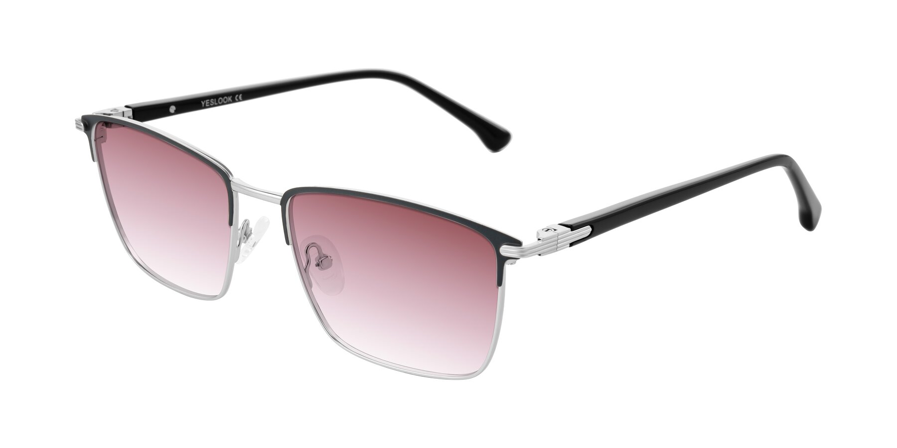 Angle of Casaku in Dark Gray/Silver with Garnet Gradient Lenses