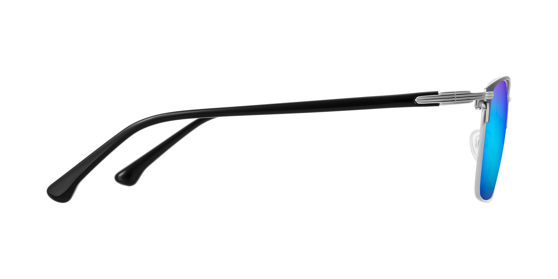 Side of Casaku in Dark Gray/Silver with Blue Mirrored Lenses