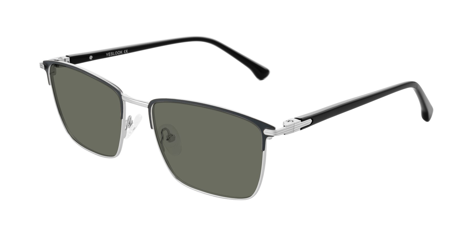 Angle of Casaku in Dark Gray/Silver with Gray Polarized Lenses
