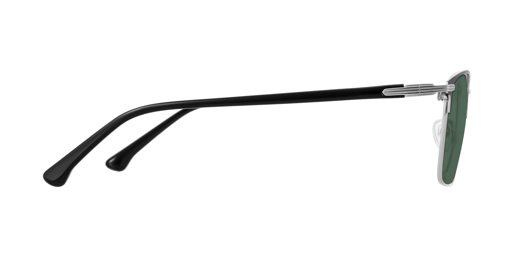 Side of Casaku in Dark Gray/Silver with Green Polarized Lenses