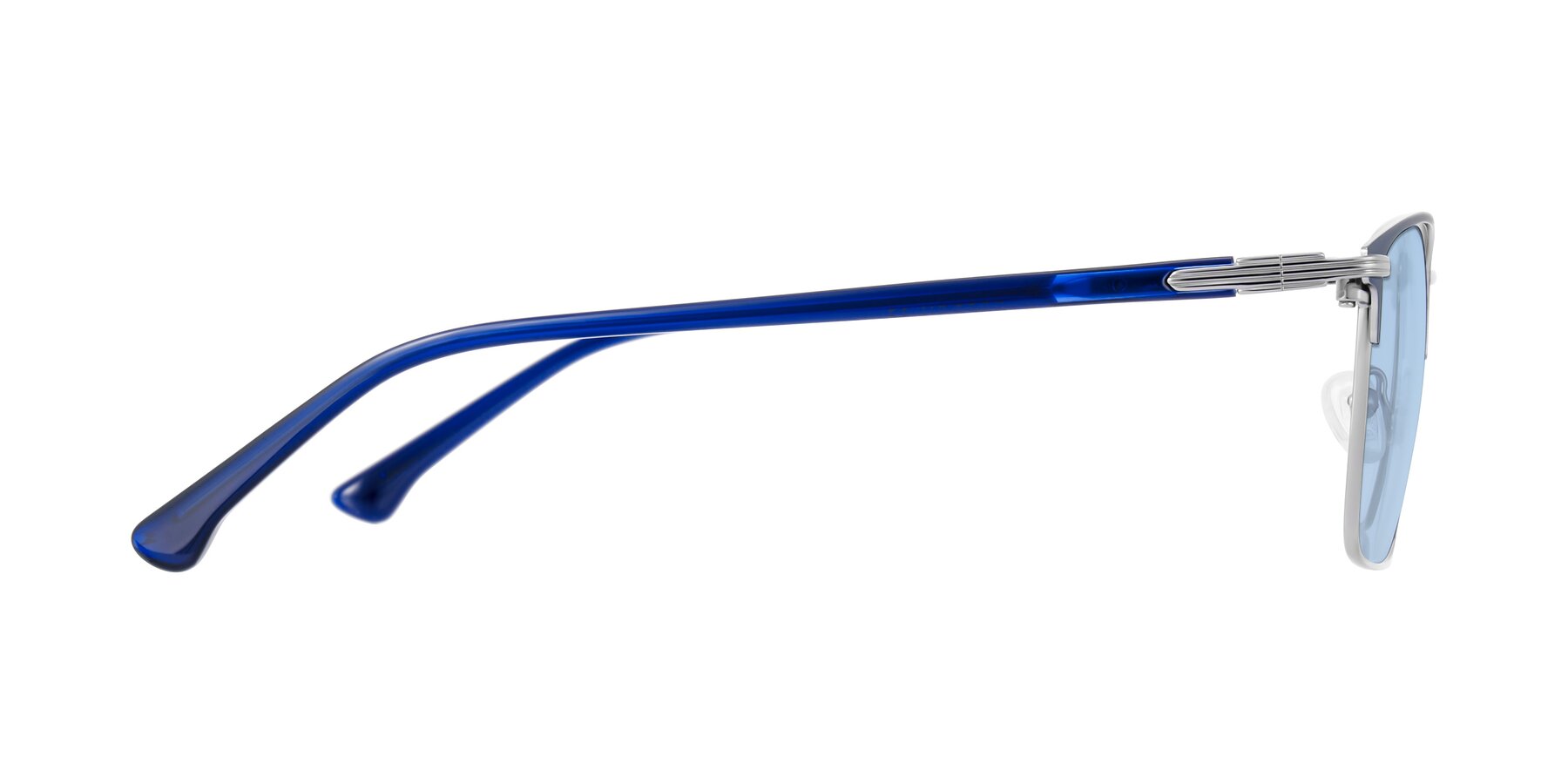 Side of Casaku in Blue/Silver with Light Blue Tinted Lenses