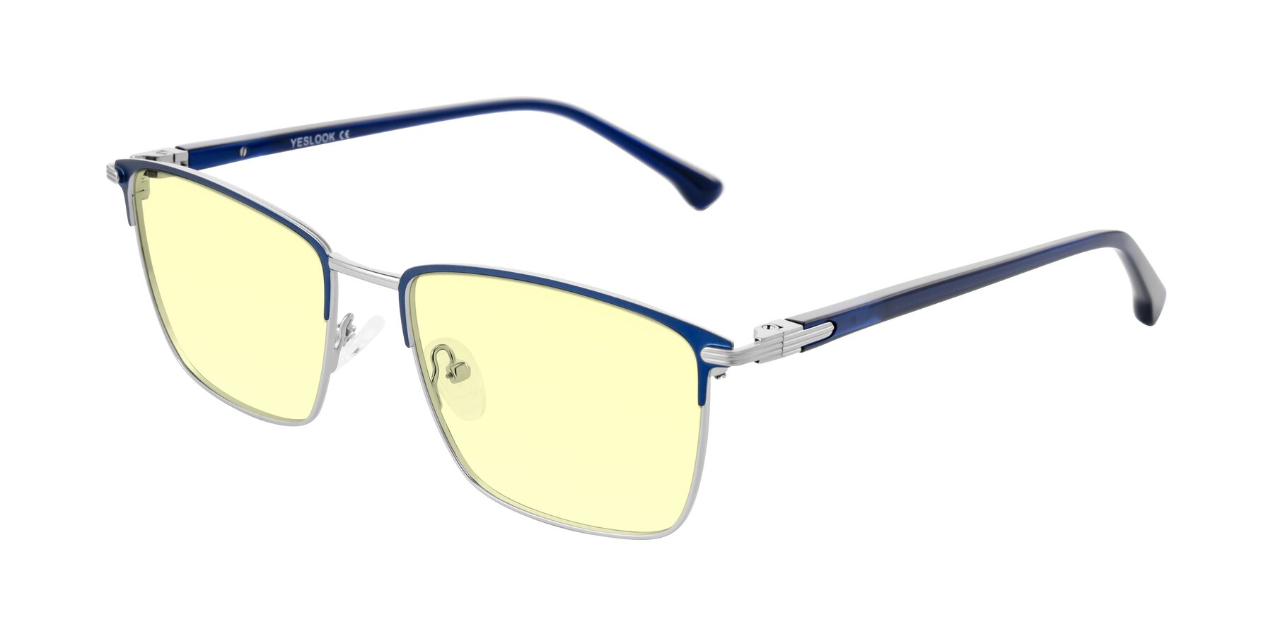 Angle of Casaku in Blue/Silver with Light Yellow Tinted Lenses