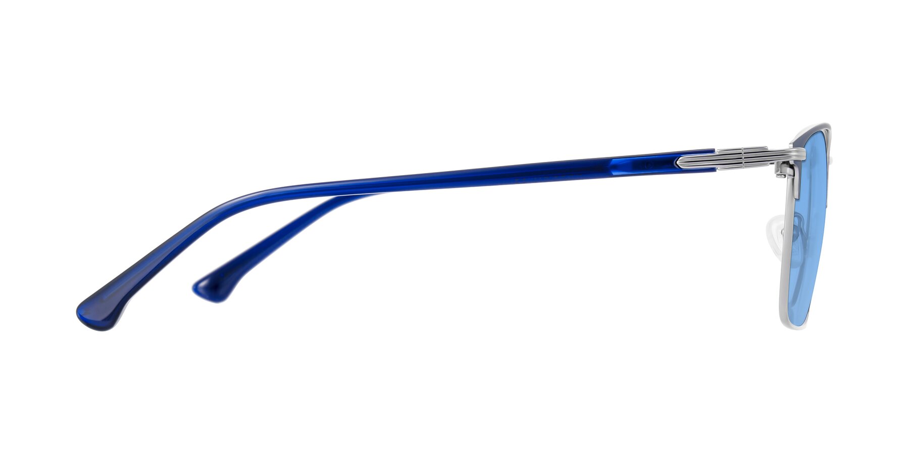 Side of Casaku in Blue/Silver with Medium Blue Tinted Lenses