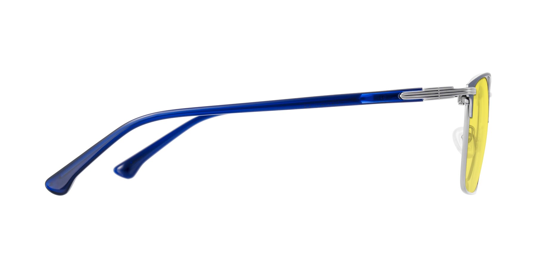 Side of Casaku in Blue/Silver with Medium Yellow Tinted Lenses