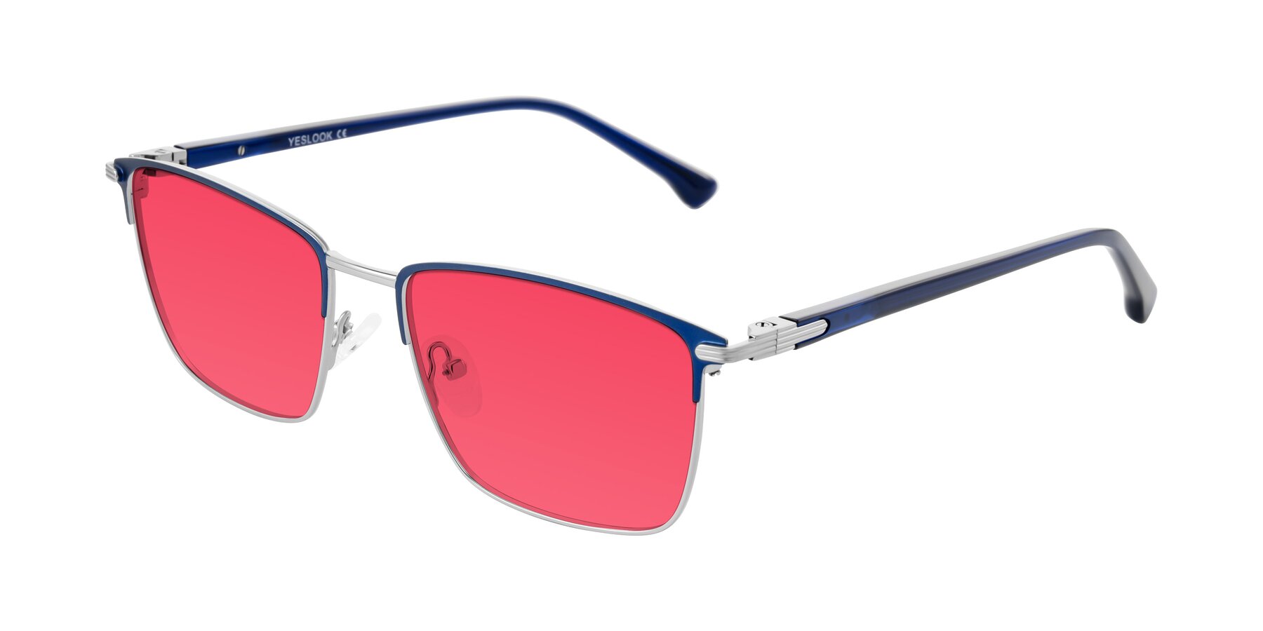 Angle of Casaku in Blue/Silver with Red Tinted Lenses