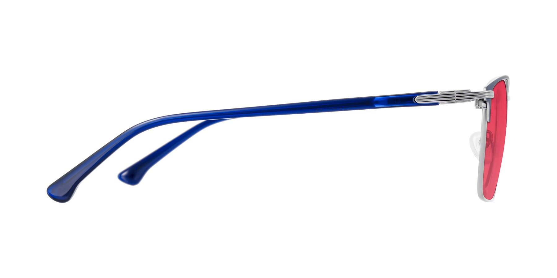 Side of Casaku in Blue/Silver with Red Tinted Lenses