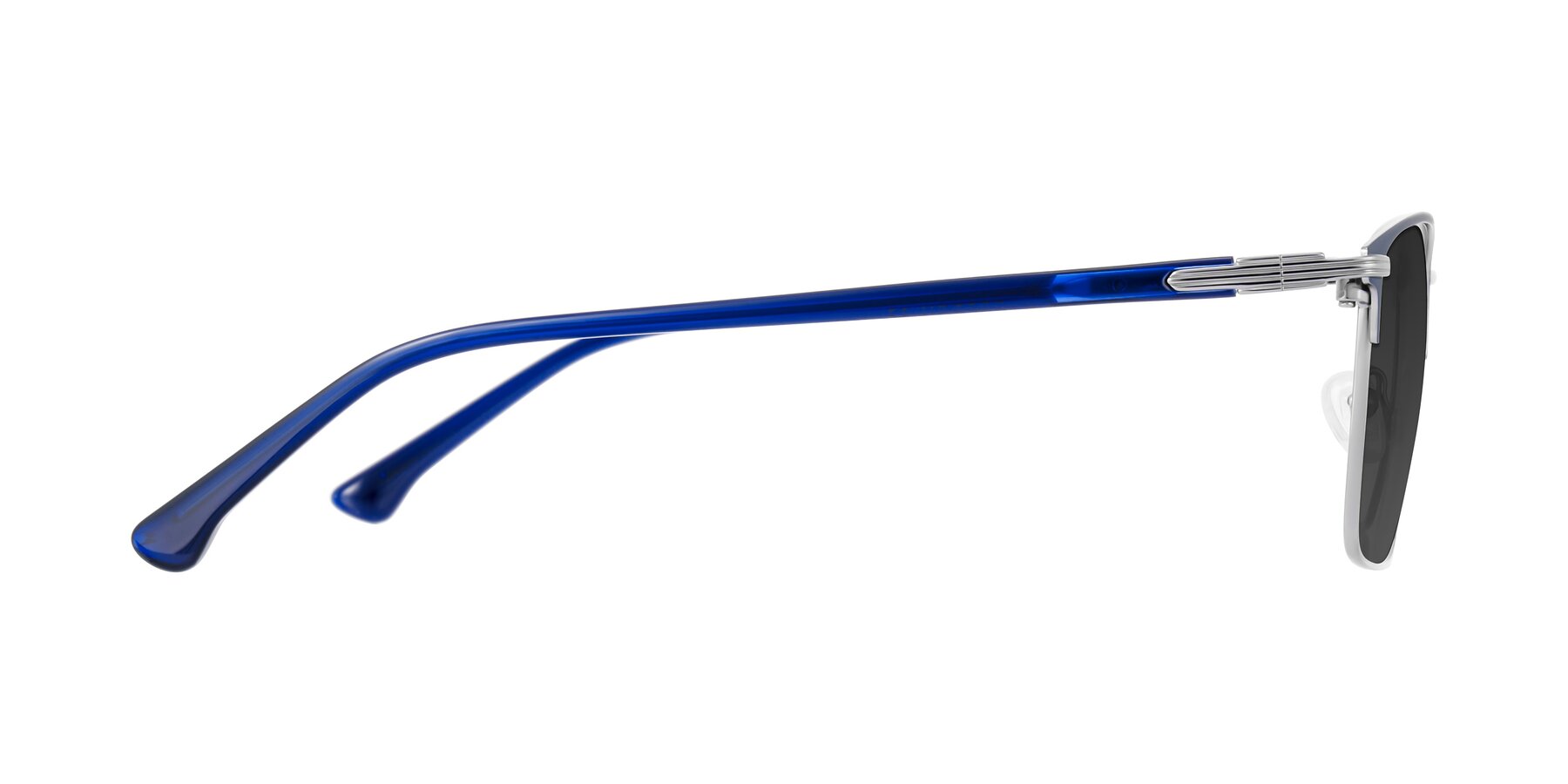 Side of Casaku in Blue/Silver with Gray Tinted Lenses