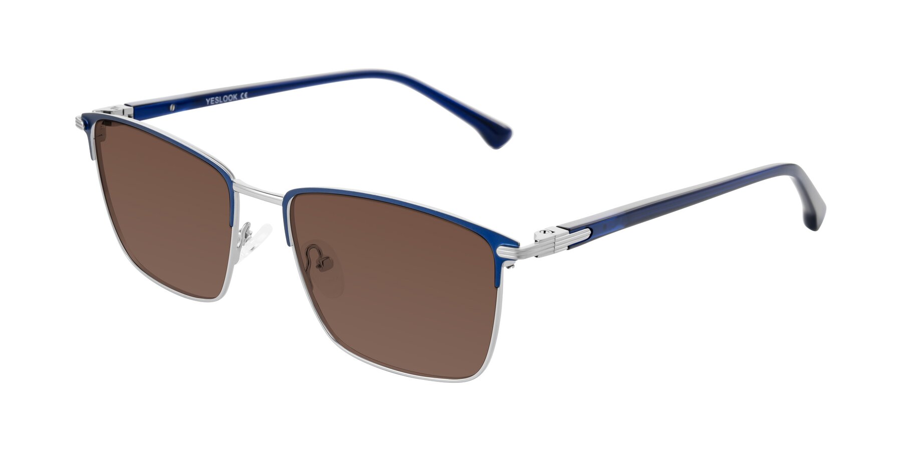 Angle of Casaku in Blue/Silver with Brown Tinted Lenses
