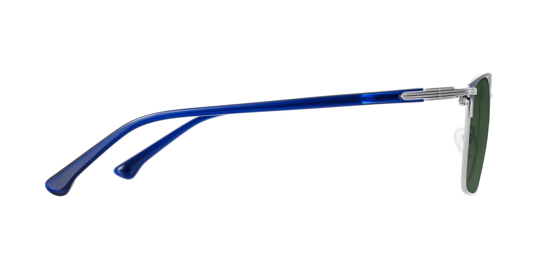 Side of Casaku in Blue/Silver with Green Tinted Lenses