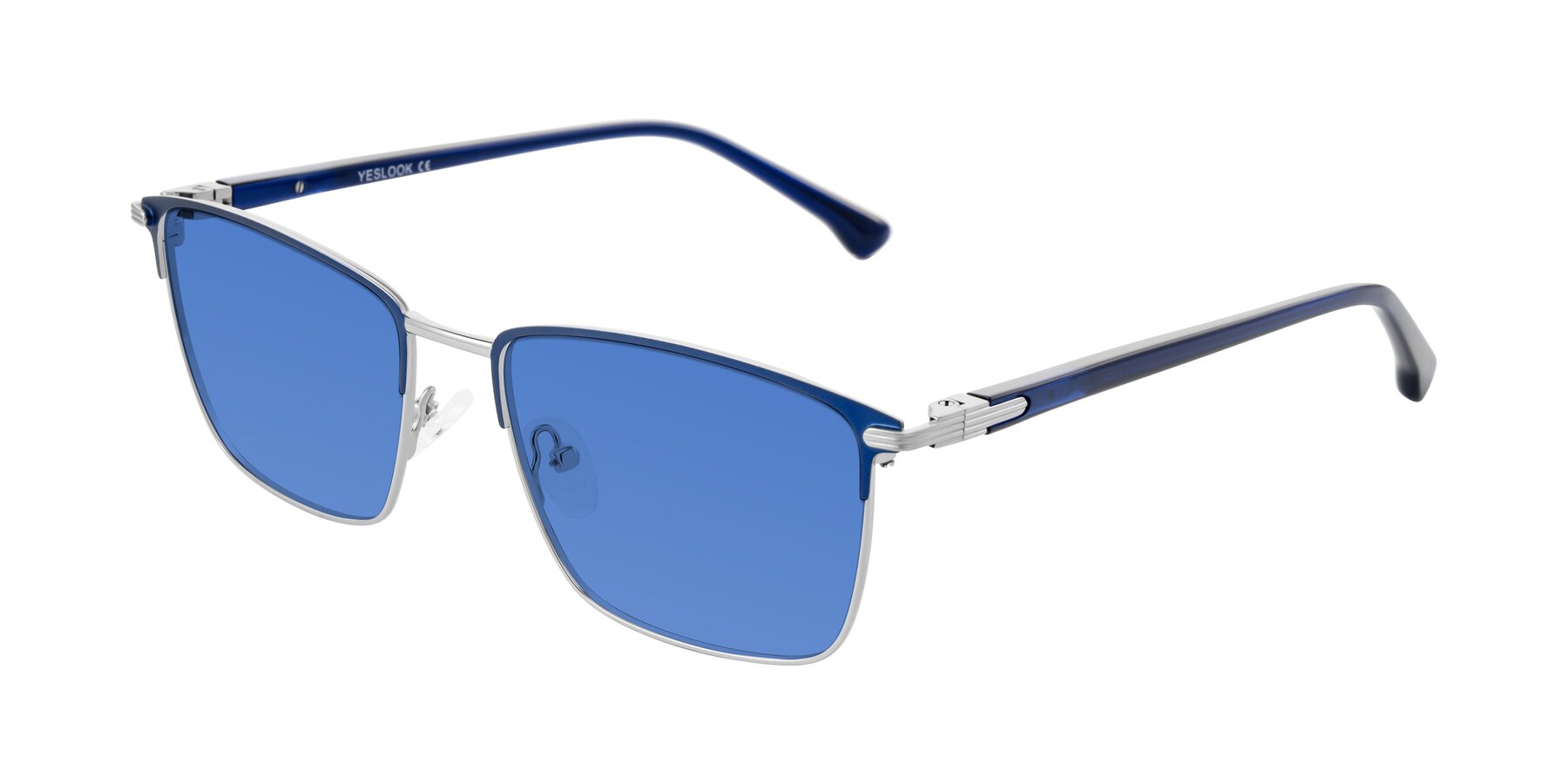 Angle of Casaku in Blue/Silver with Blue Tinted Lenses