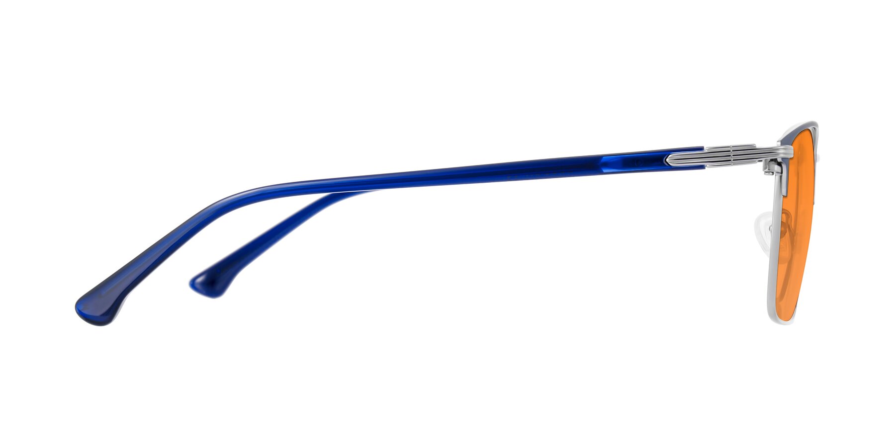 Side of Casaku in Blue/Silver with Orange Tinted Lenses