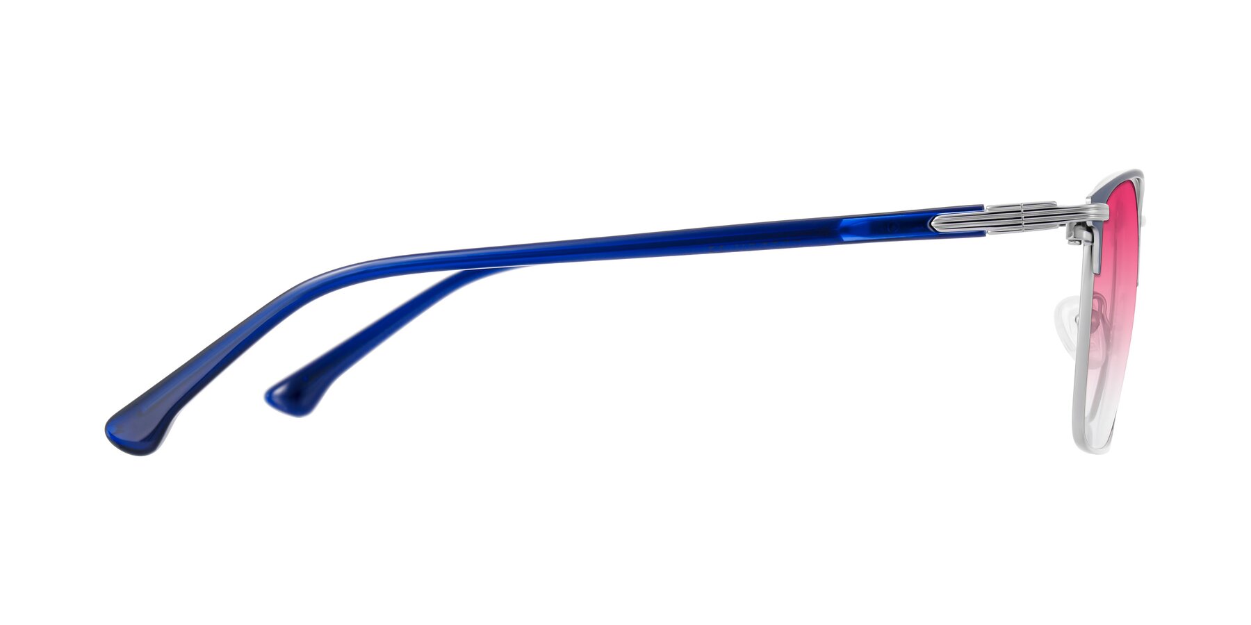 Side of Casaku in Blue/Silver with Pink Gradient Lenses