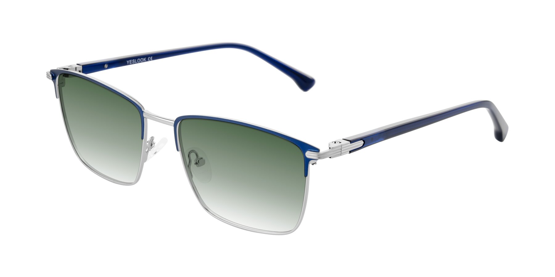 Angle of Casaku in Blue/Silver with Green Gradient Lenses