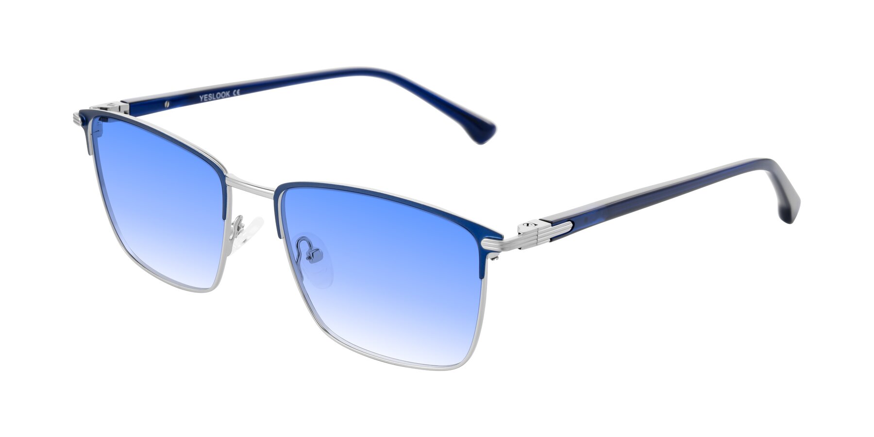 Angle of Casaku in Blue/Silver with Blue Gradient Lenses