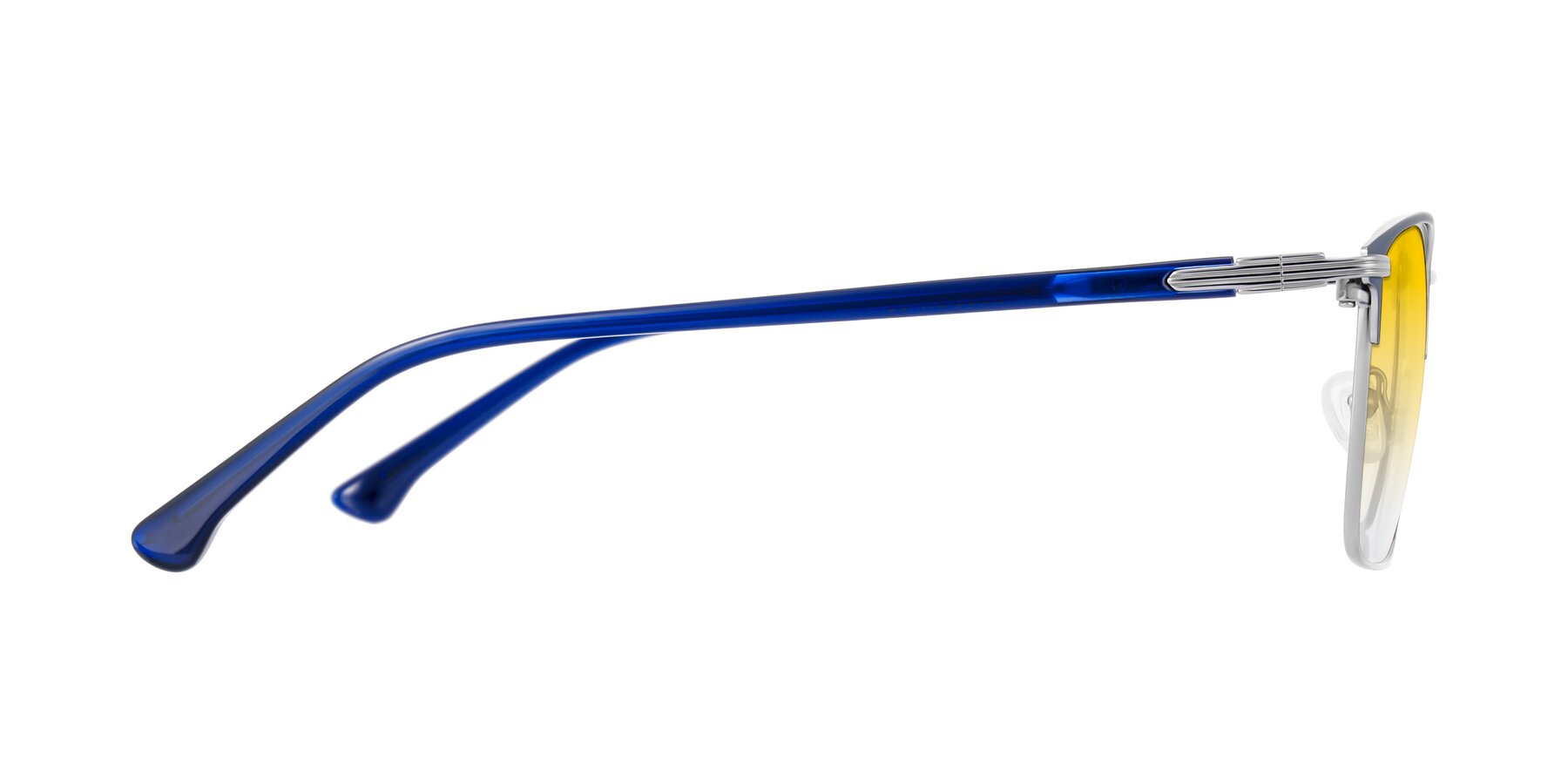 Side of Casaku in Blue/Silver with Yellow Gradient Lenses
