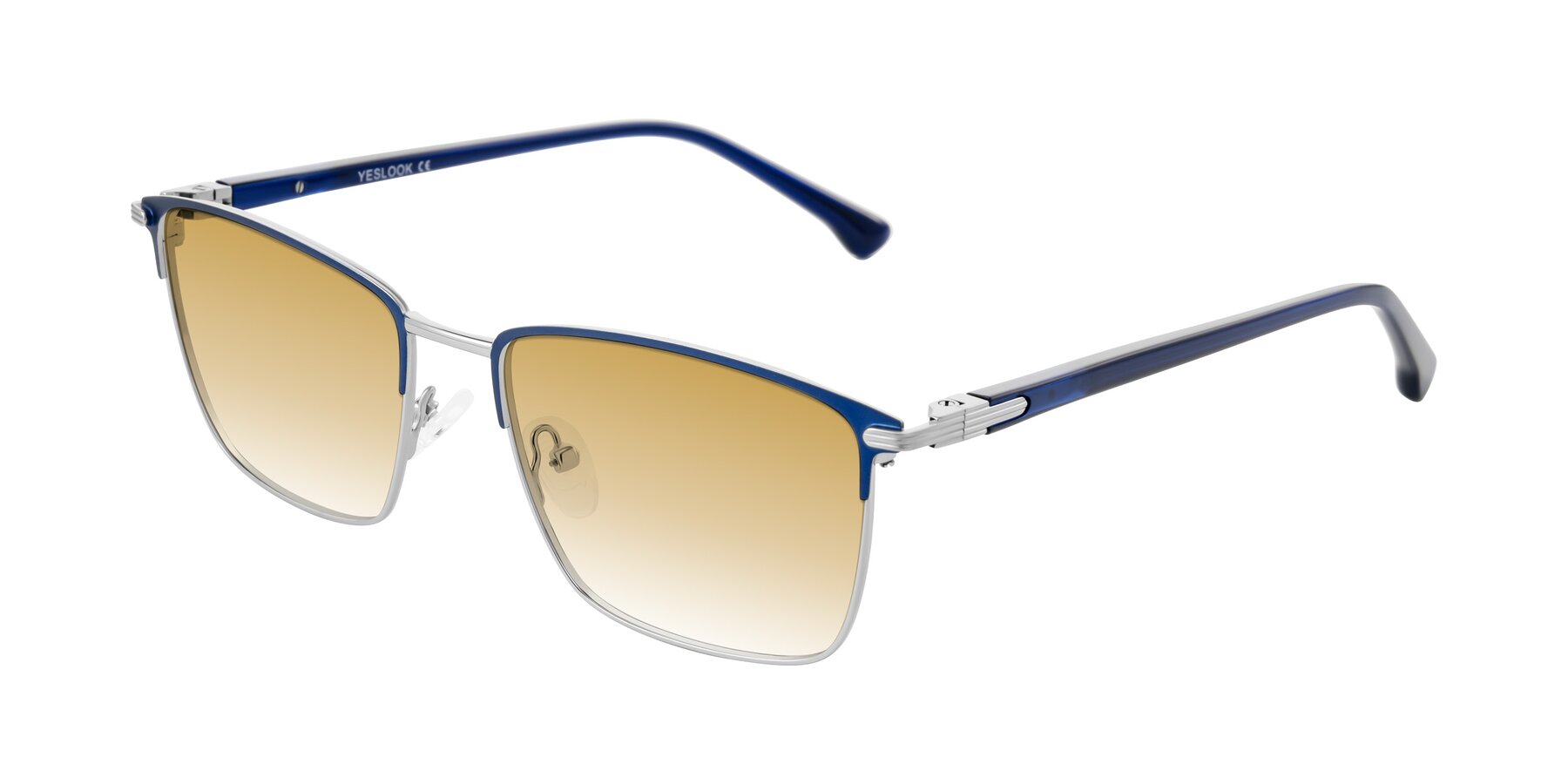 Angle of Casaku in Blue/Silver with Champagne Gradient Lenses
