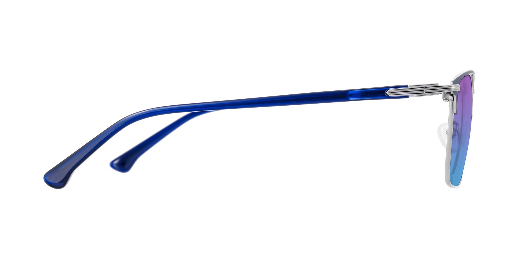 Side of Casaku in Blue/Silver with Purple / Blue Gradient Lenses