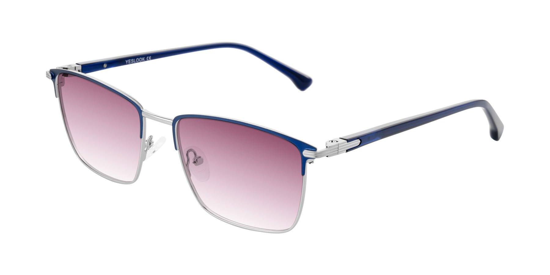 Angle of Casaku in Blue/Silver with Wine Gradient Lenses