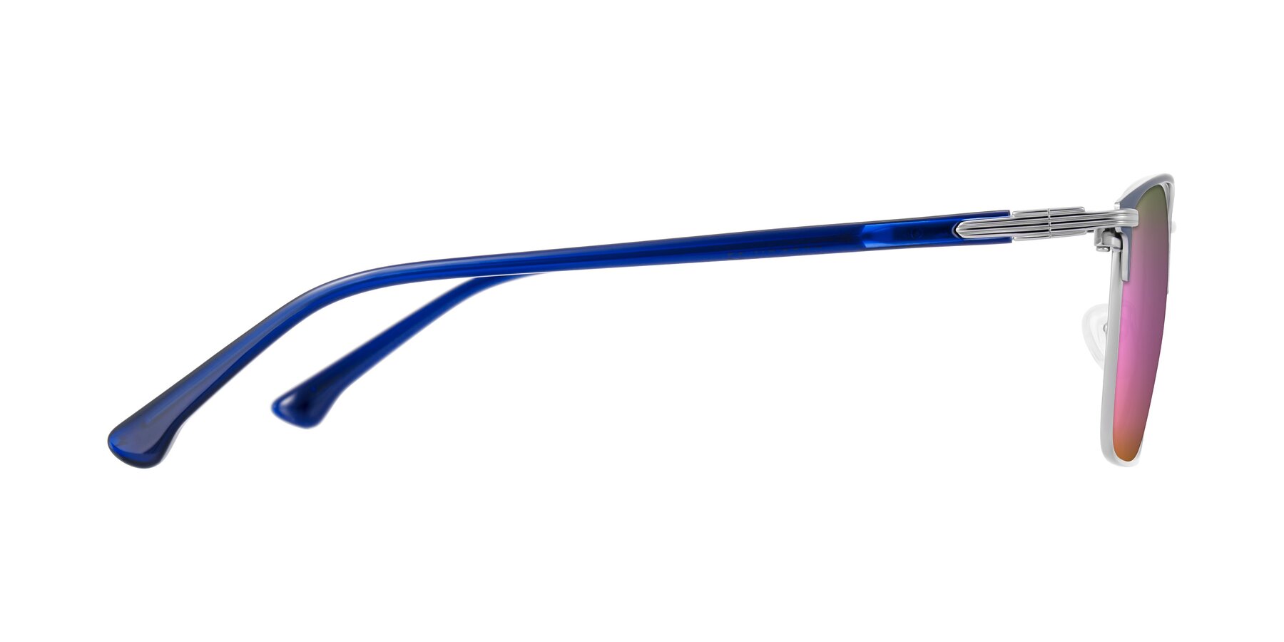 Side of Casaku in Blue/Silver with Pink Mirrored Lenses